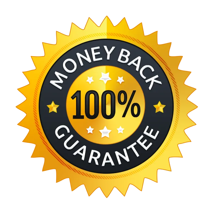 30-day action-based money-back guarantee badge for parent advocacy masterclass.