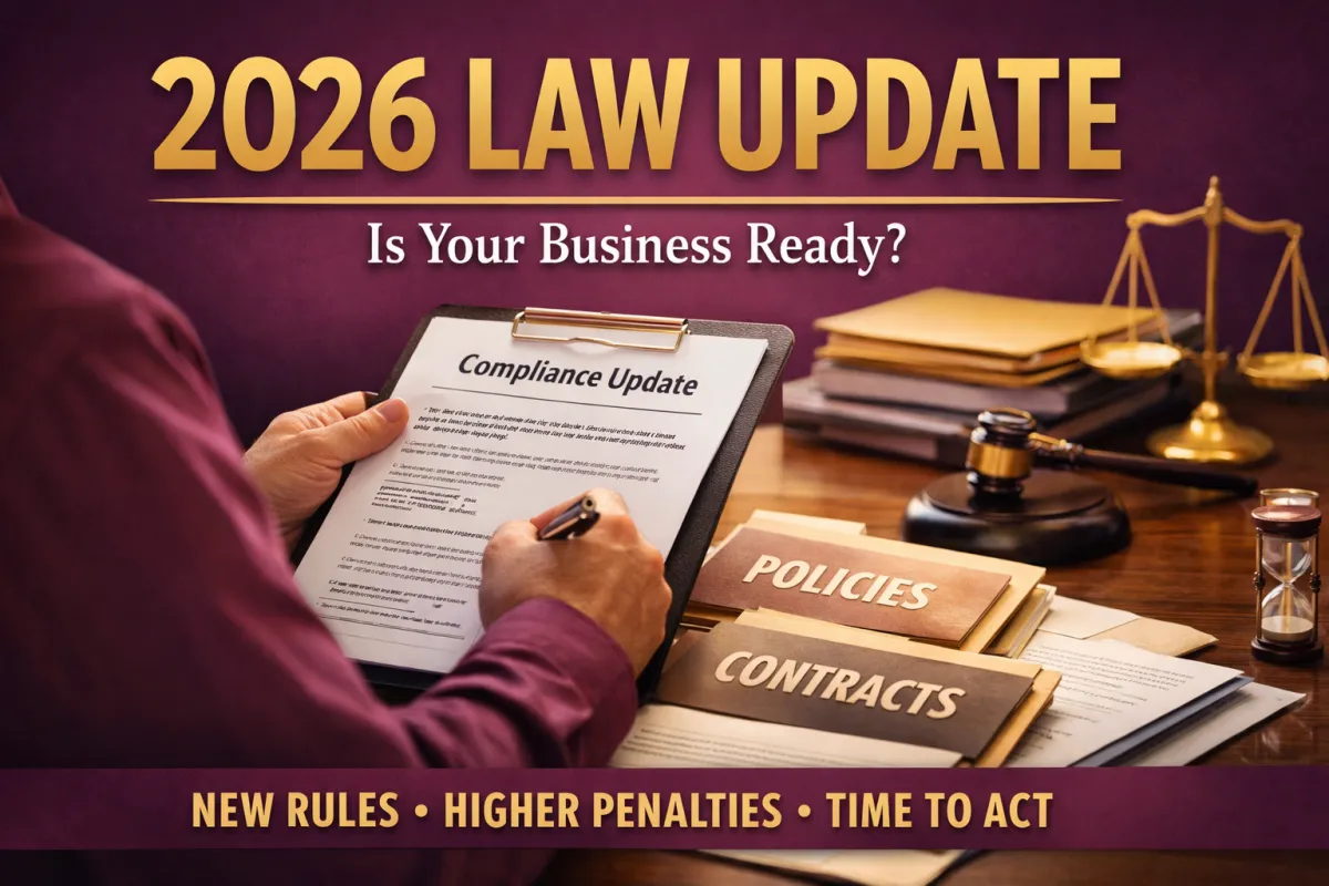 Business at risk: 2026 laws are stricter, and only strong policies, contracts, and records keep you safe.