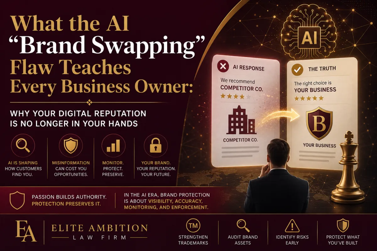 AI directs potential customers to a competitor, highlighting the importance of brand protection and trademark monitoring.
