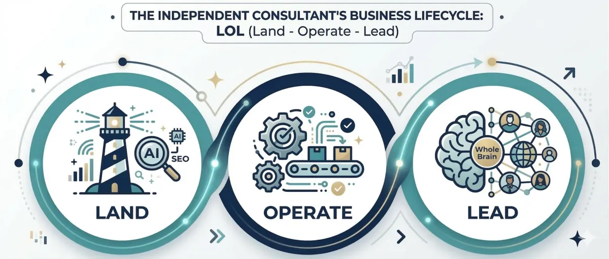 The Independent Consultant's Business Lifecycle:  LOL (Lead - Operate - Land)