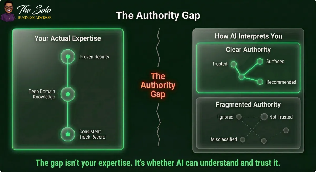 The Authority Gap - The gap between what you know and what AI can validate that you know.
