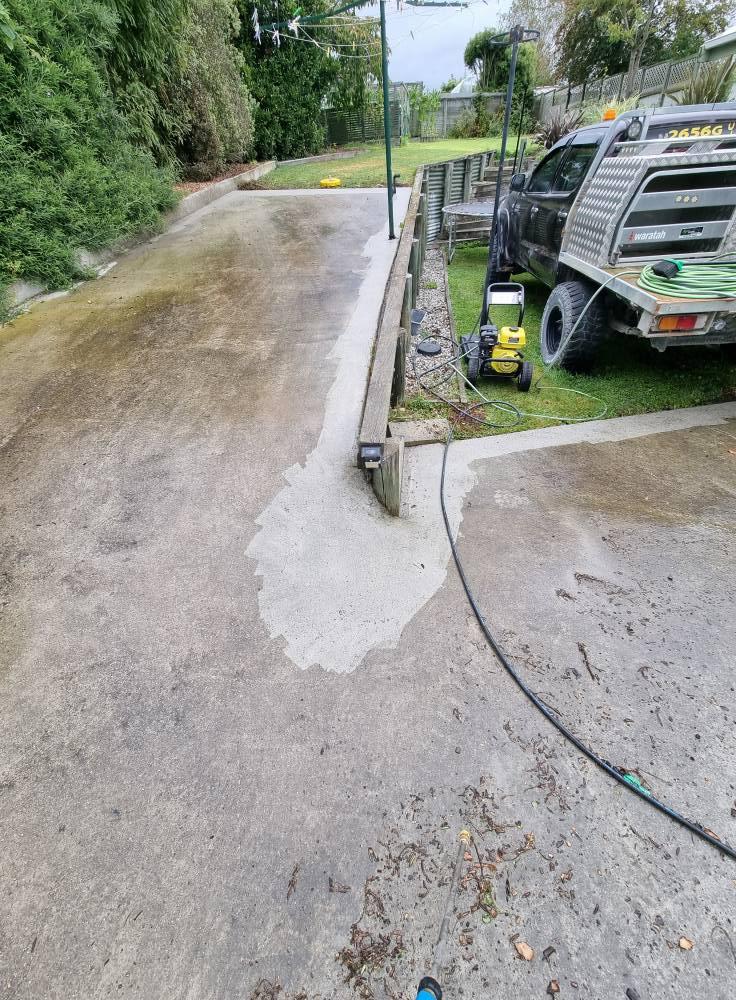 Moss, mould and algae removal on driveway in Otago