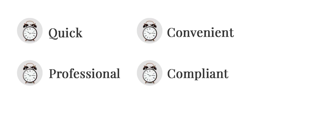 Just a minute clock with Minutes Service bulletpoints