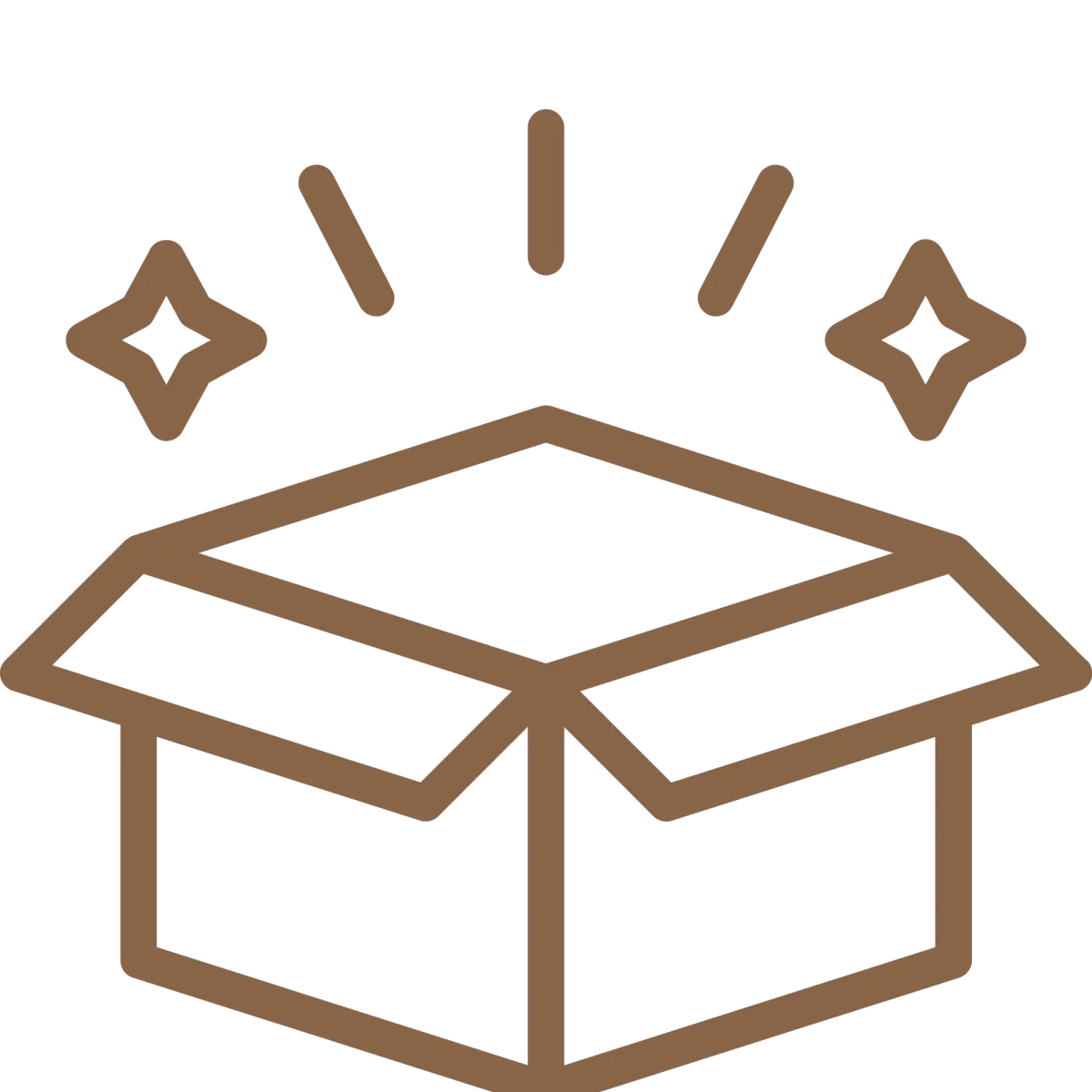 empty box with sparkles icon