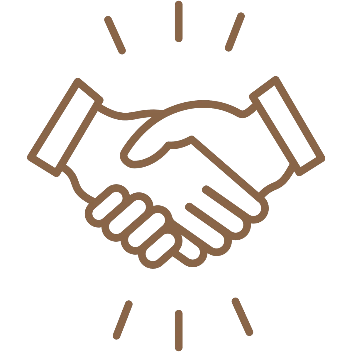 handshake with sparkles icon