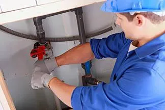 Plumber fixing a sink