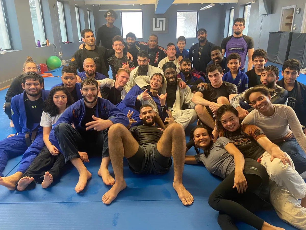 Group of Young Adults after training jiu jitsu