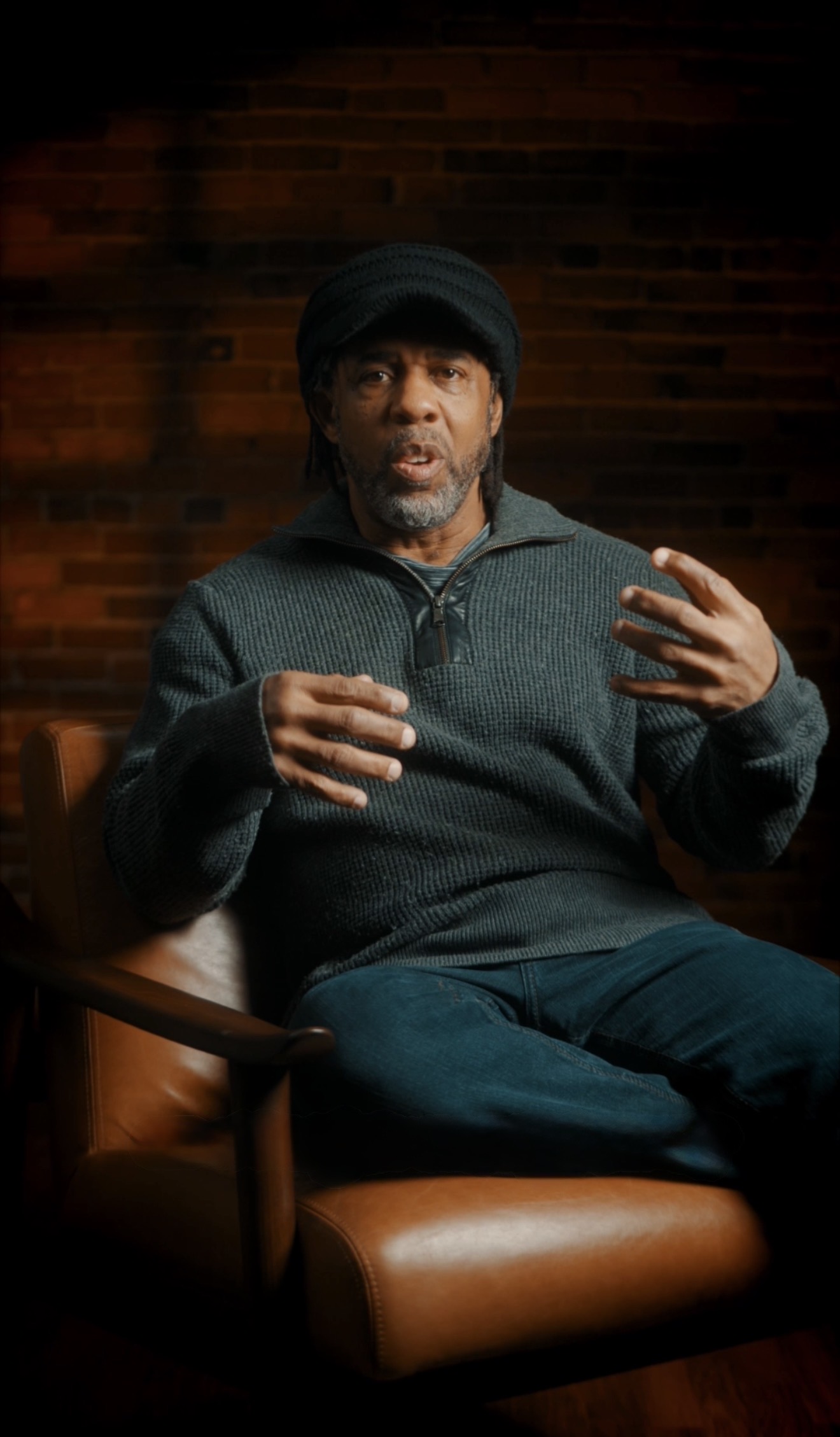 Neighborhood coffee shop social ad still with barista pouring latte art.