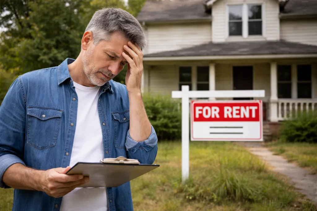 Suburban rental property requiring landlord transition