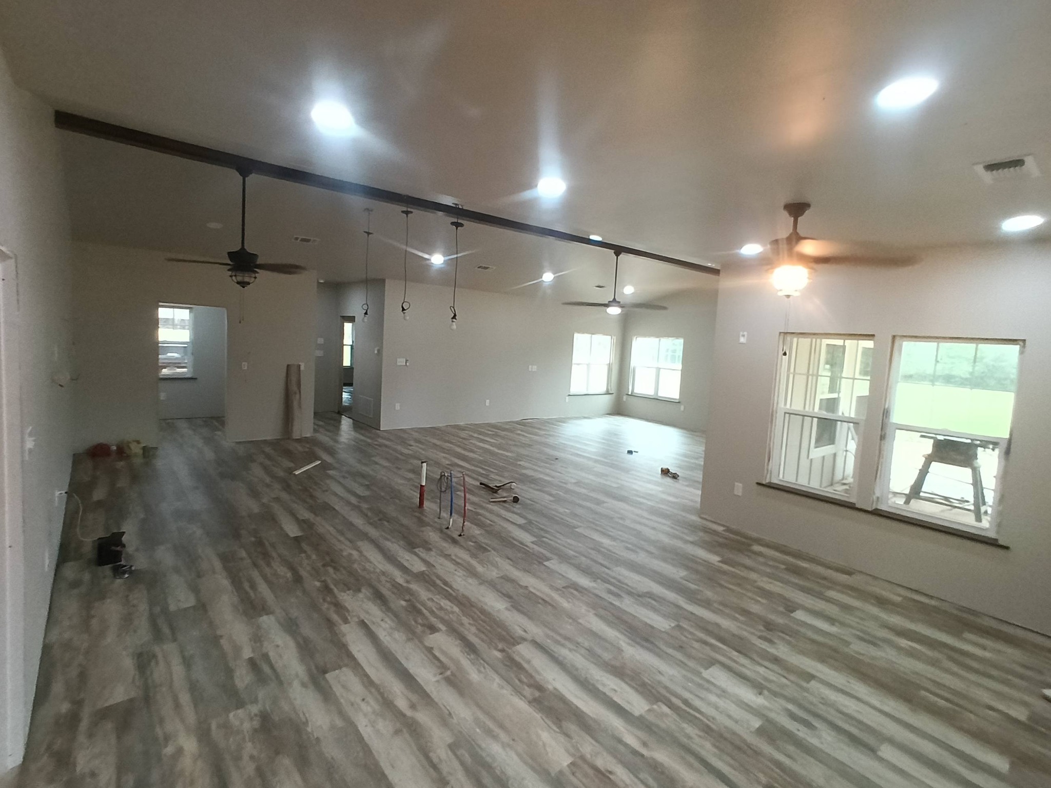 Modern farmhouse new build exterior by Dines Construction