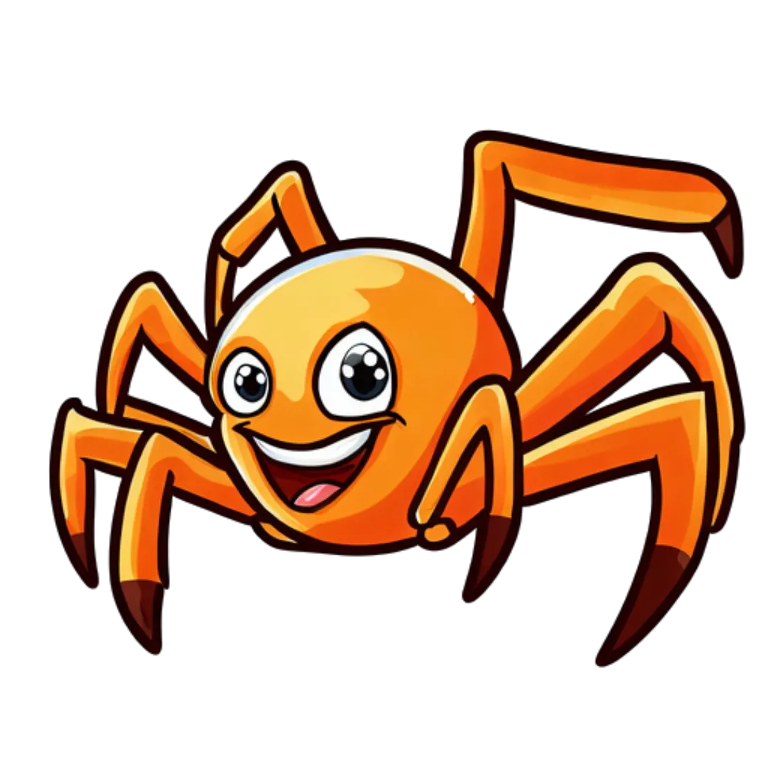 orange cartoon of a victoria spider