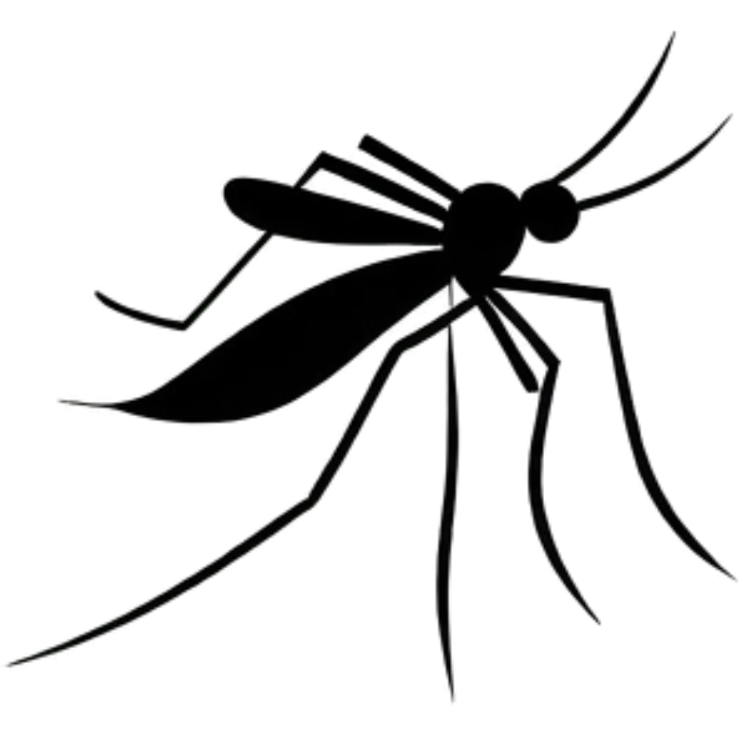 black logo of a mosquito