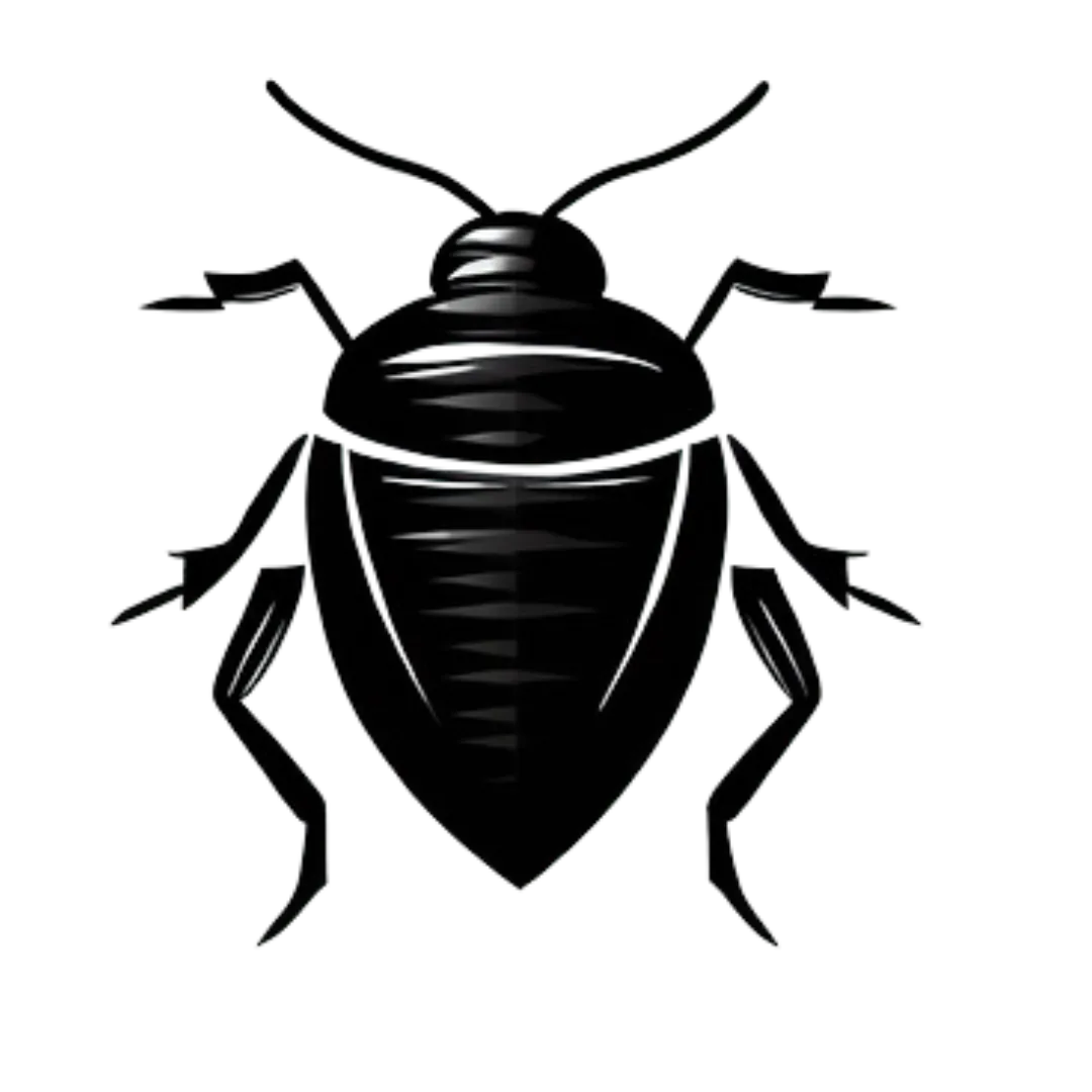 a black logo of a victoria bed bug