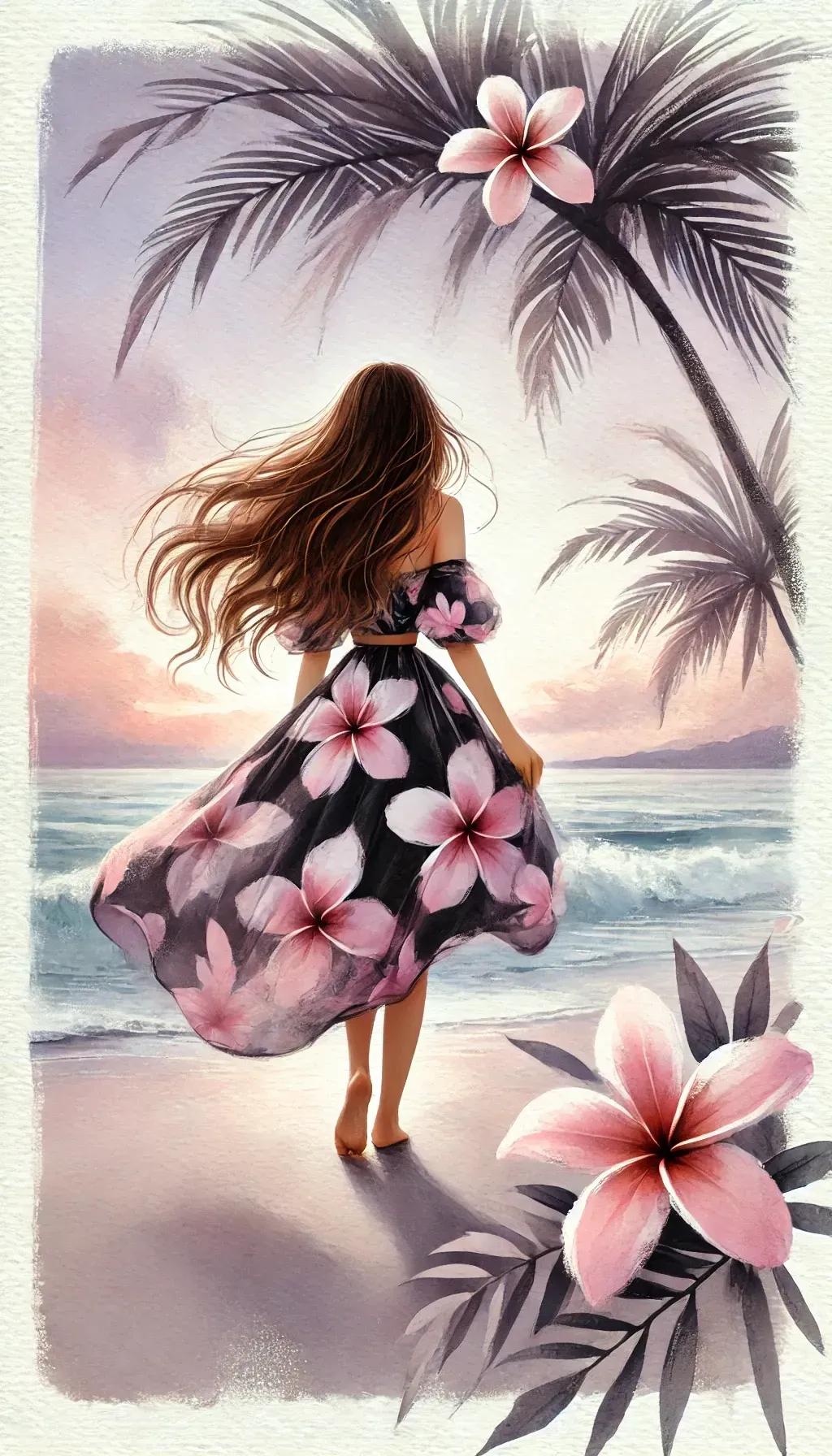 Between Here & Paradise girl on beach logo