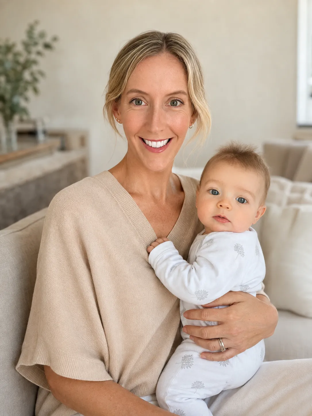 Elly McNeilly holding a baby