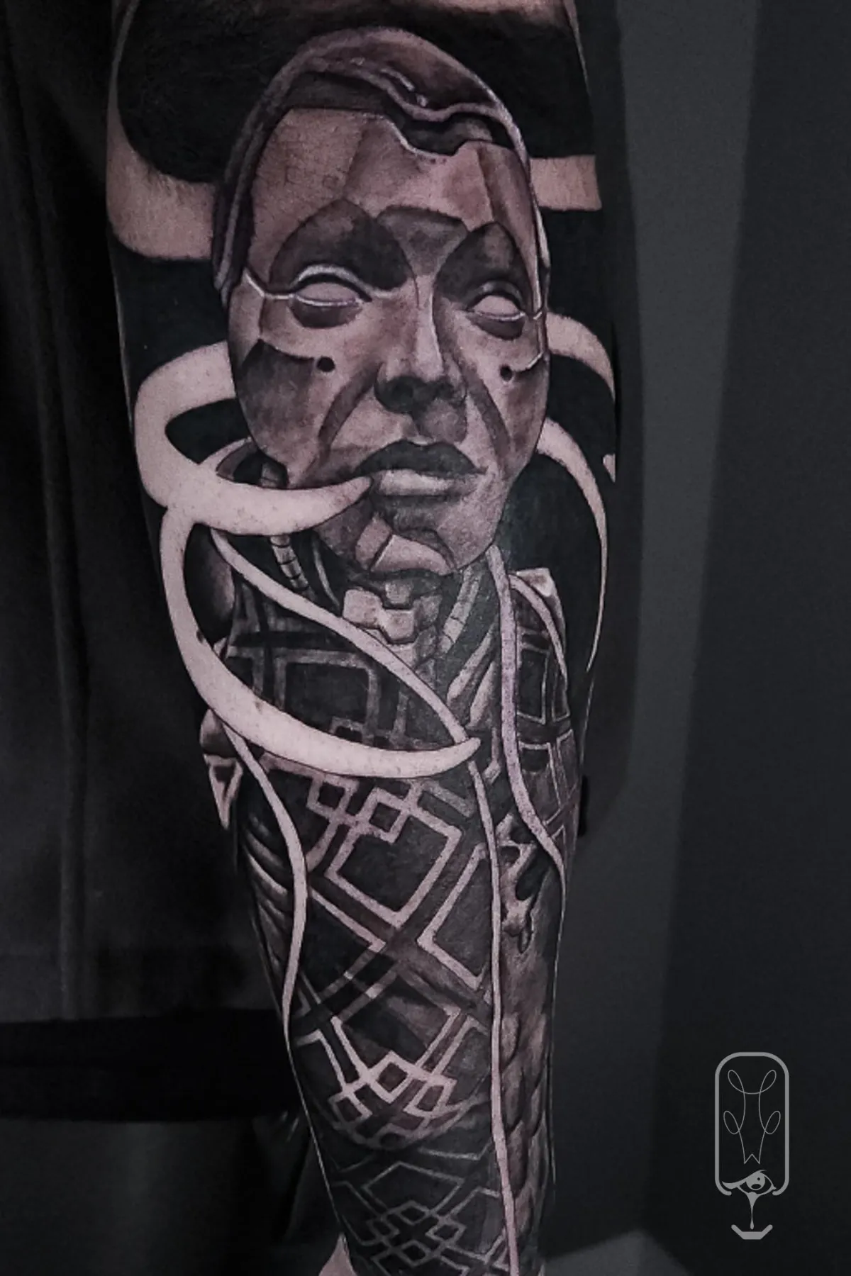 Healed tattoo on skin