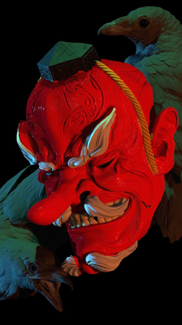 Tengu and Crows 3D Sculpt