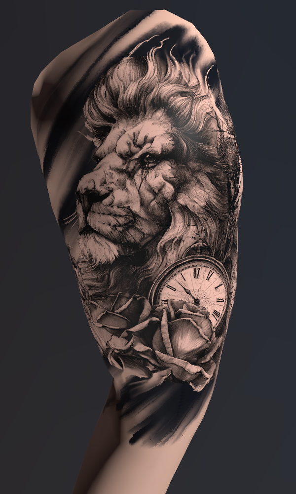 Black and Grey Lions Motif Example