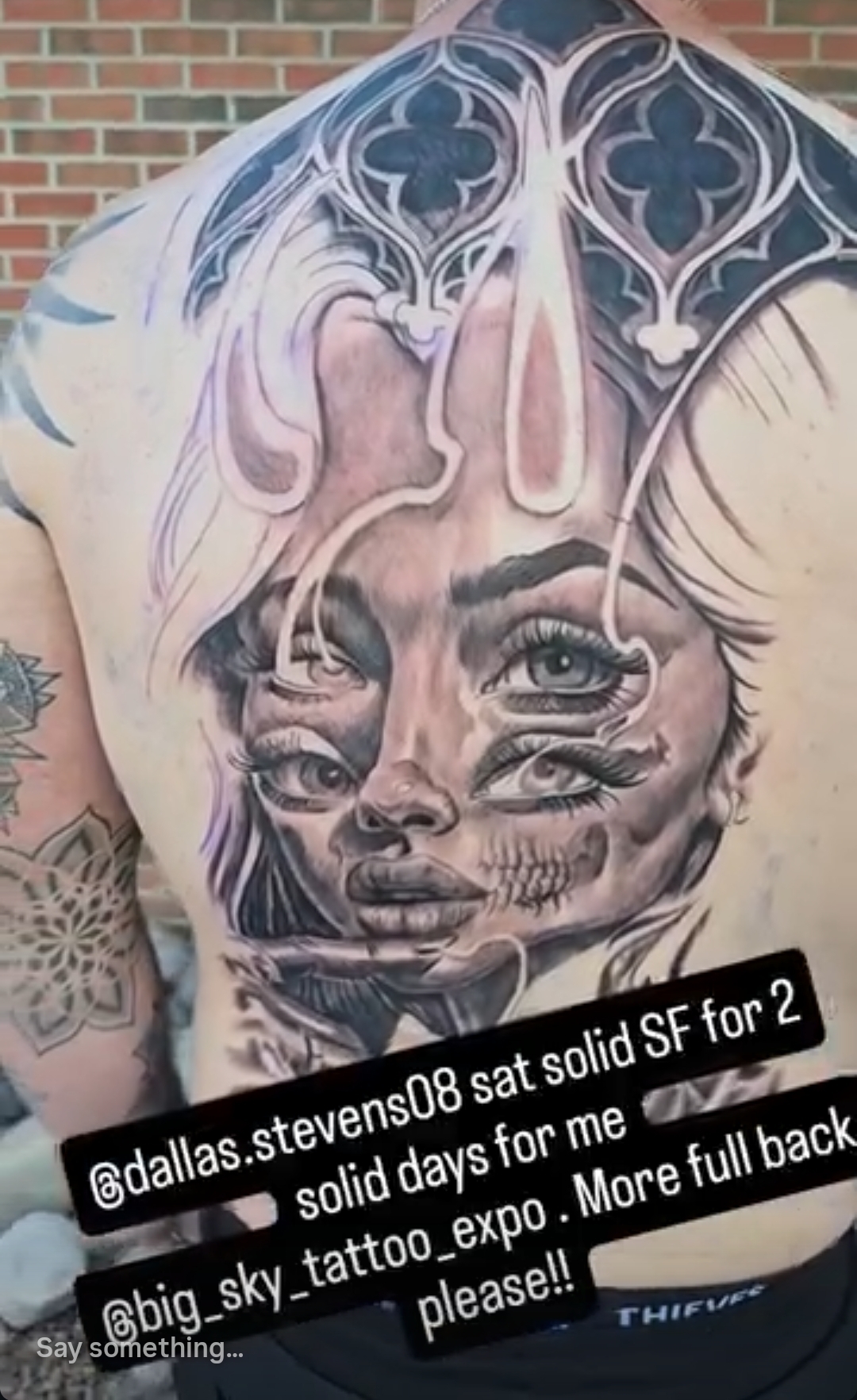 Healed tattoo on skin