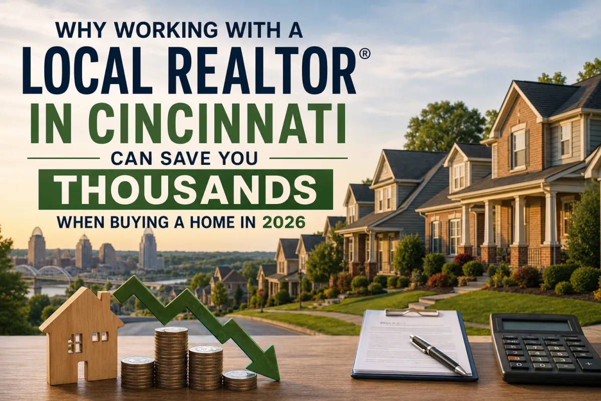 Local Realtor® in Cincinnati, OH helping homebuyers save money with expert guidance in Montgomery, Liberty Township, Symmes Township, Monroe, Deerfield Township, and Wyoming.