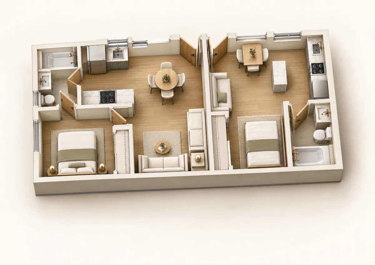 Los Angeles Duo illustrative 3D concept