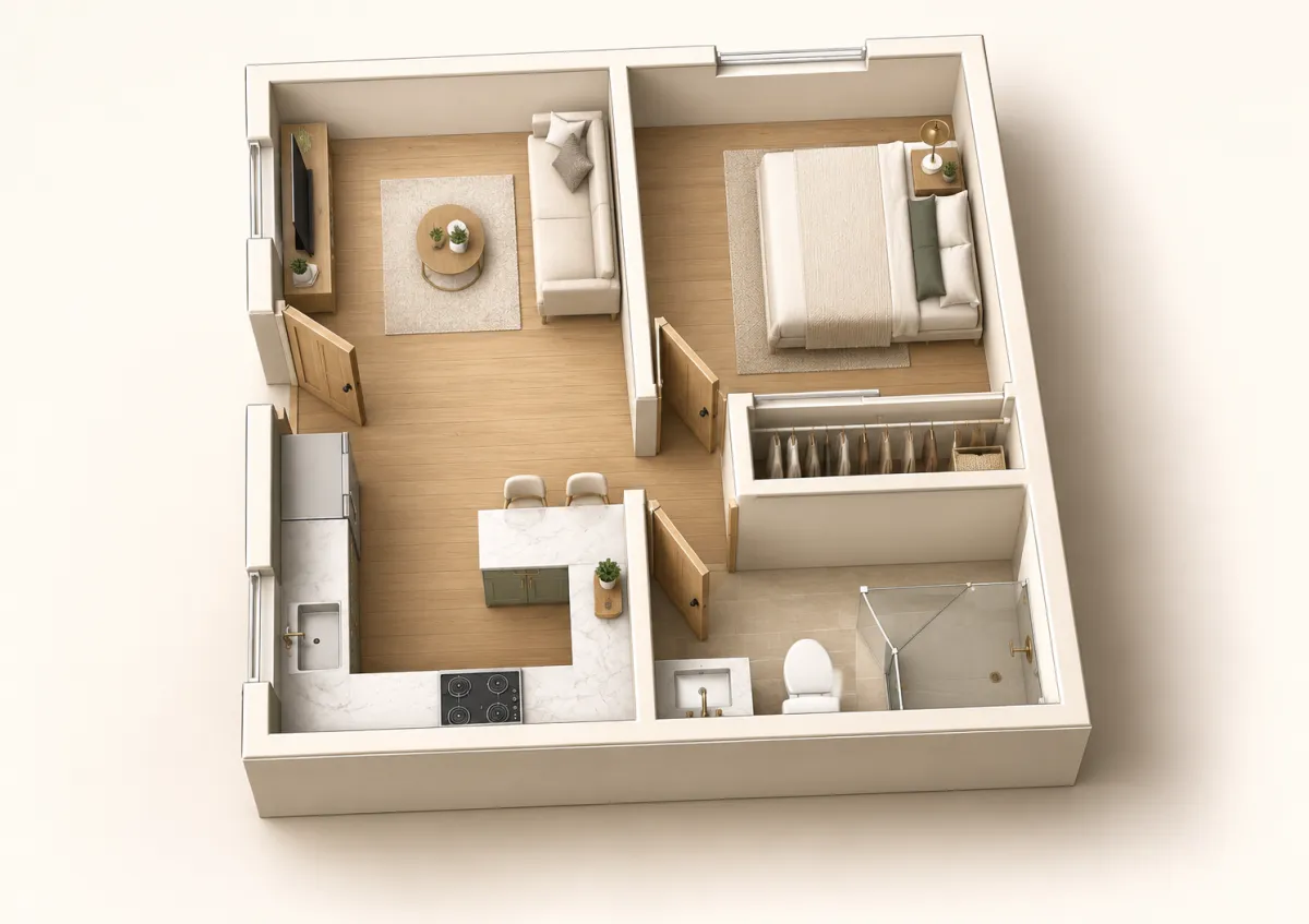 Los Angeles 464 illustrative 3D concept