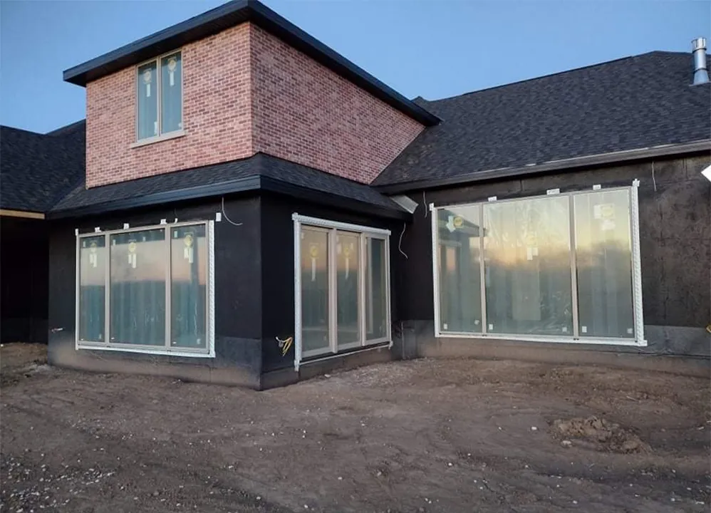 Windows installed on the front of a house
