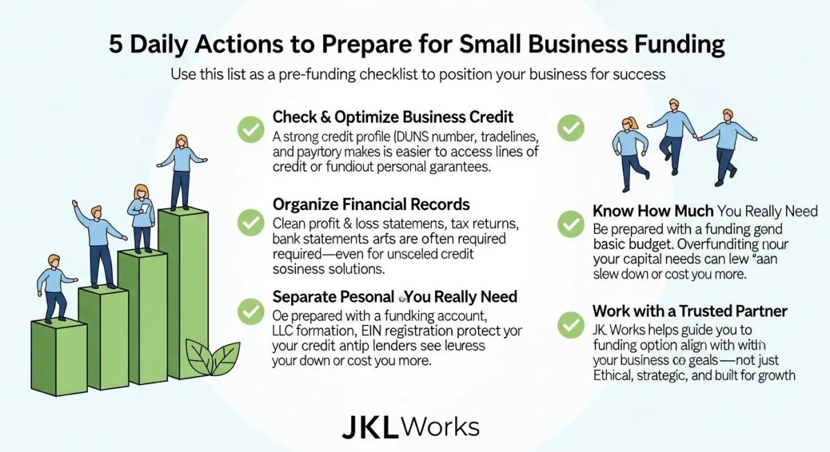 Graphic about preparing for funding