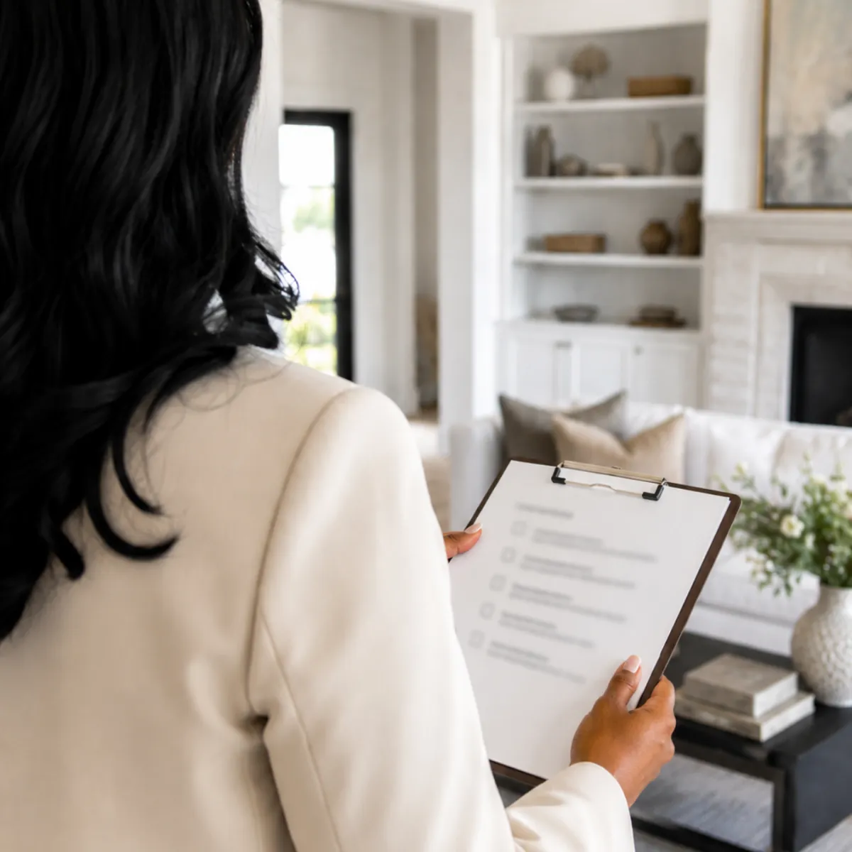 home staging Orlando living room design neutral styling to increase buyer appeal and property value