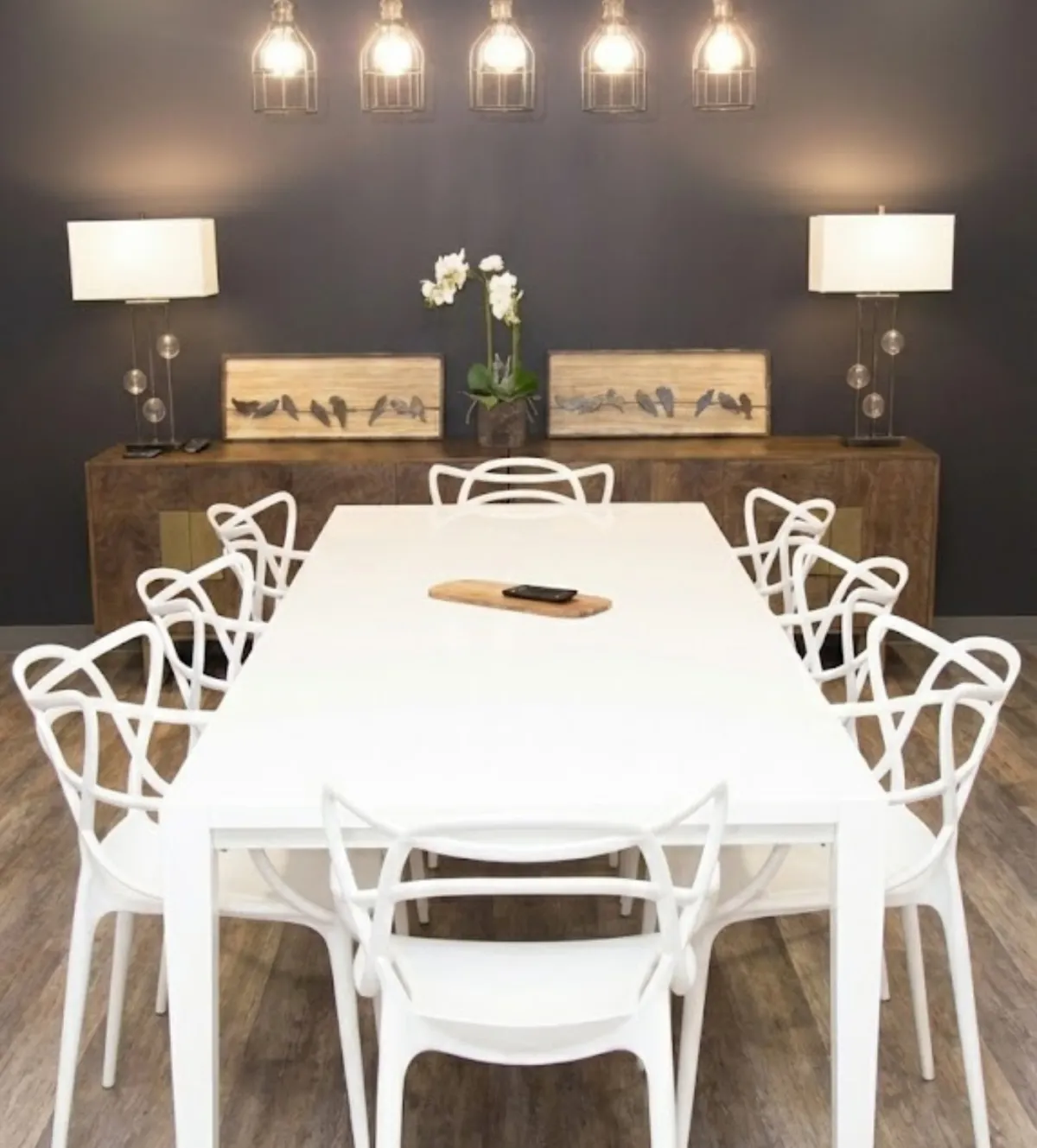 christmas setting with firelace and tree