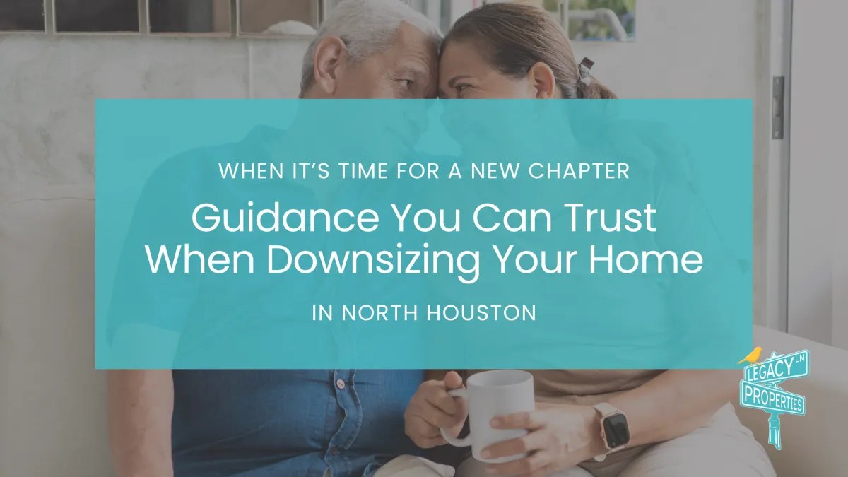 Senior homeowners planning a downsizing move with guidance from a real estate agent in North Houston