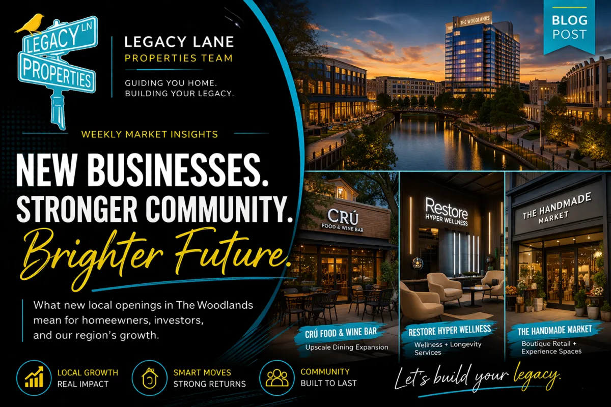 The Woodlands Texas new businesses and lifestyle growth showing impact on local real estate and community development