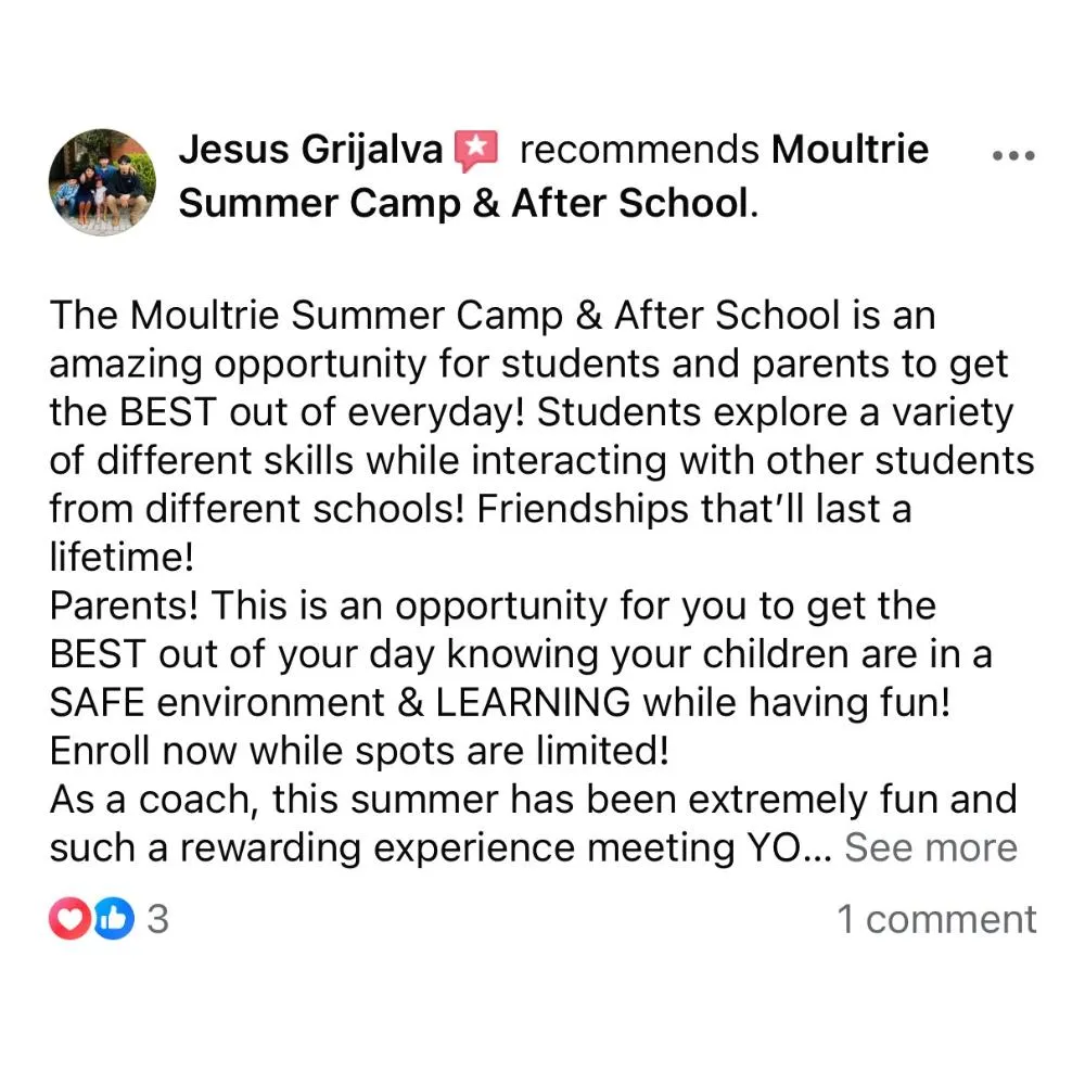 5 Star Review For Moultrie's BEST Summer Camp & After School!