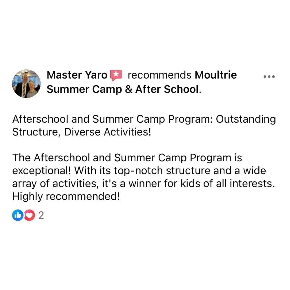 5 Star Review For Moultrie's BEST Summer Camp & After School!