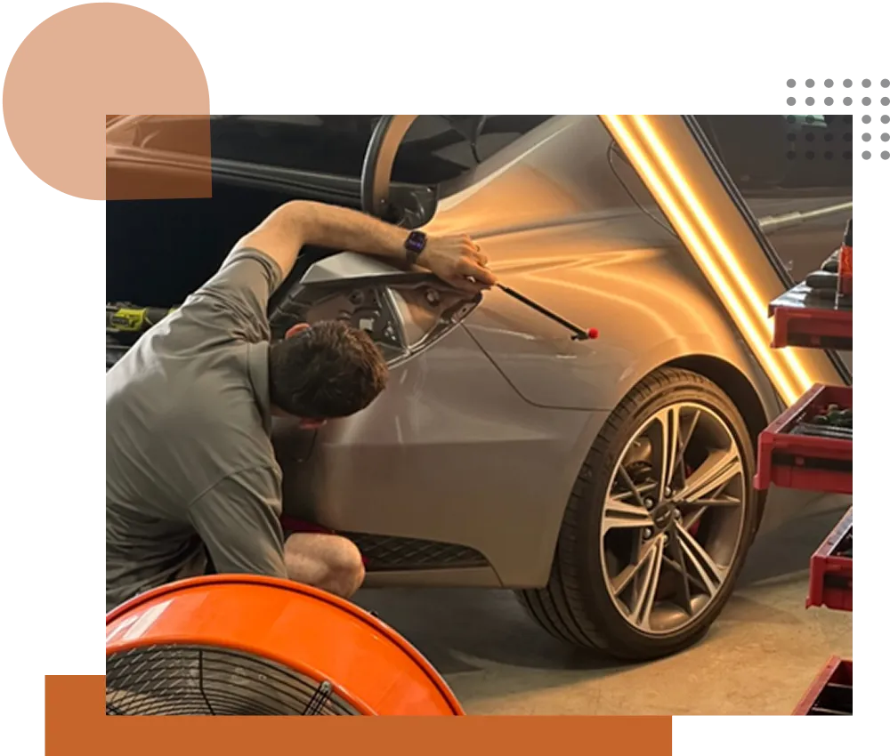 Door ding repairs with PDR