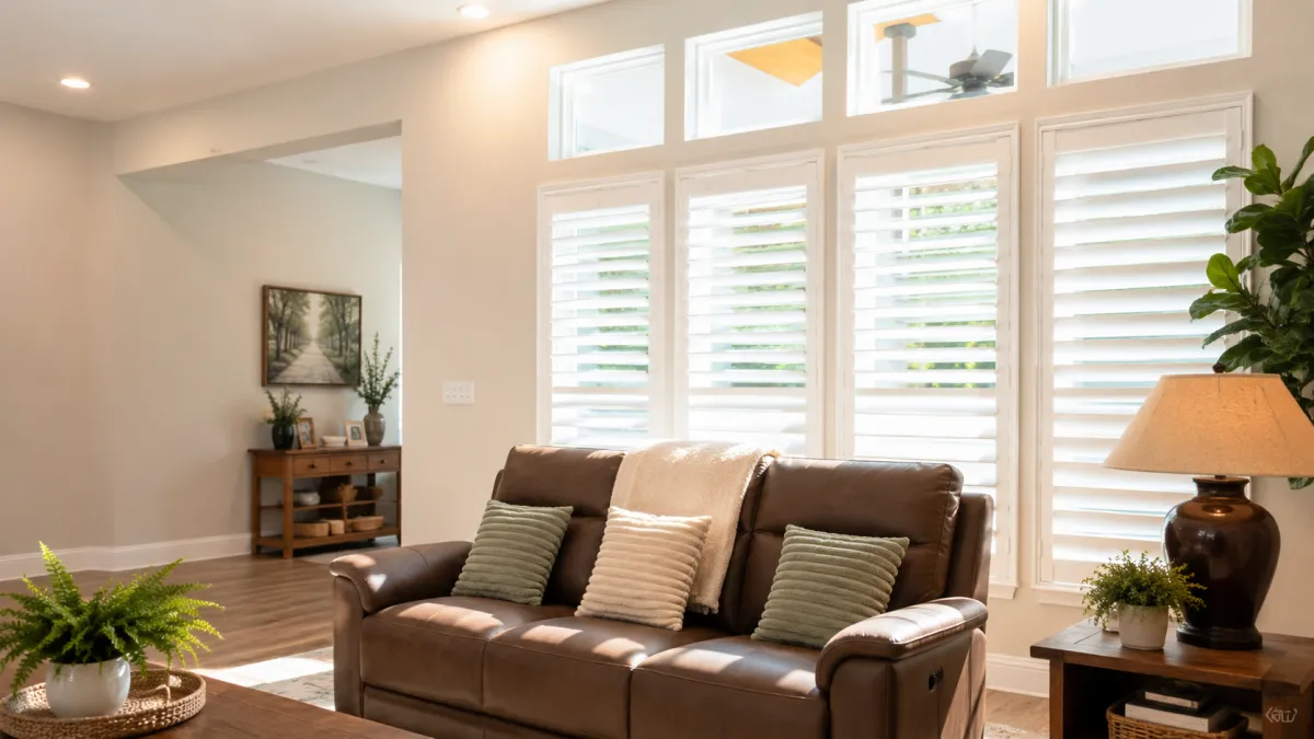 Custom roller shades installed in a modern home interior