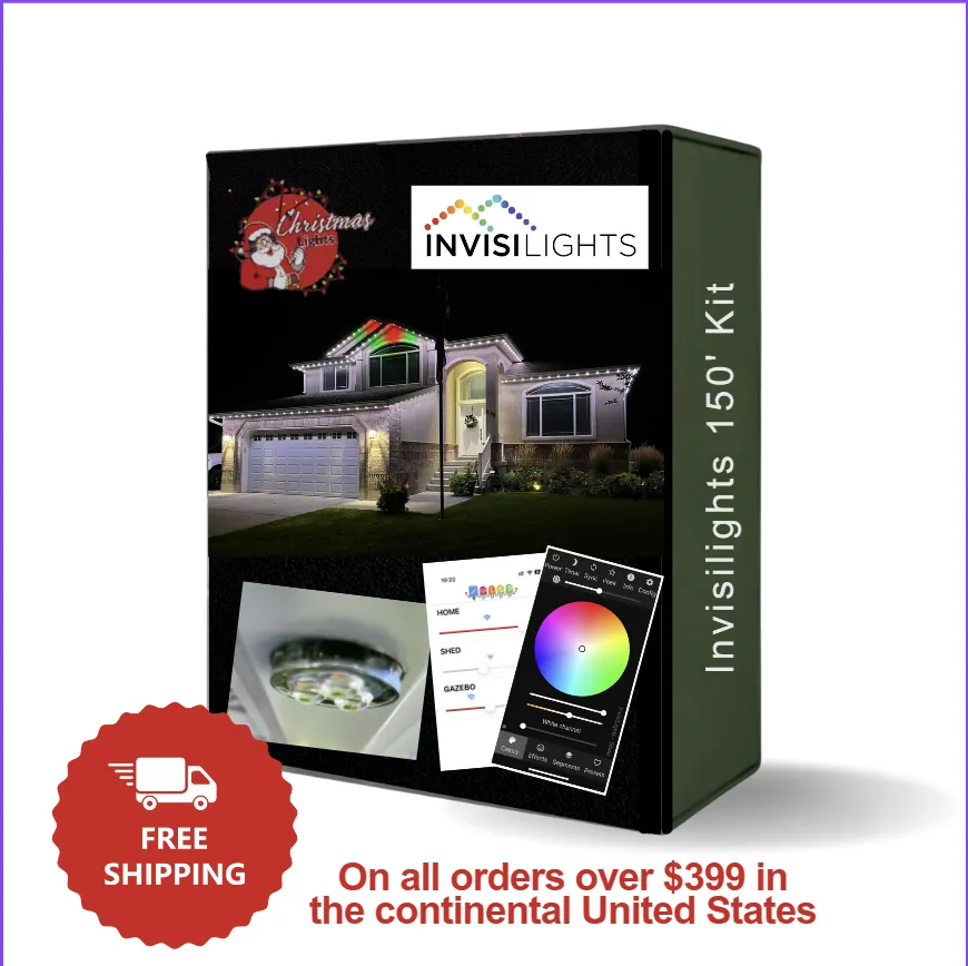 invisilights 150' permanent light kit 