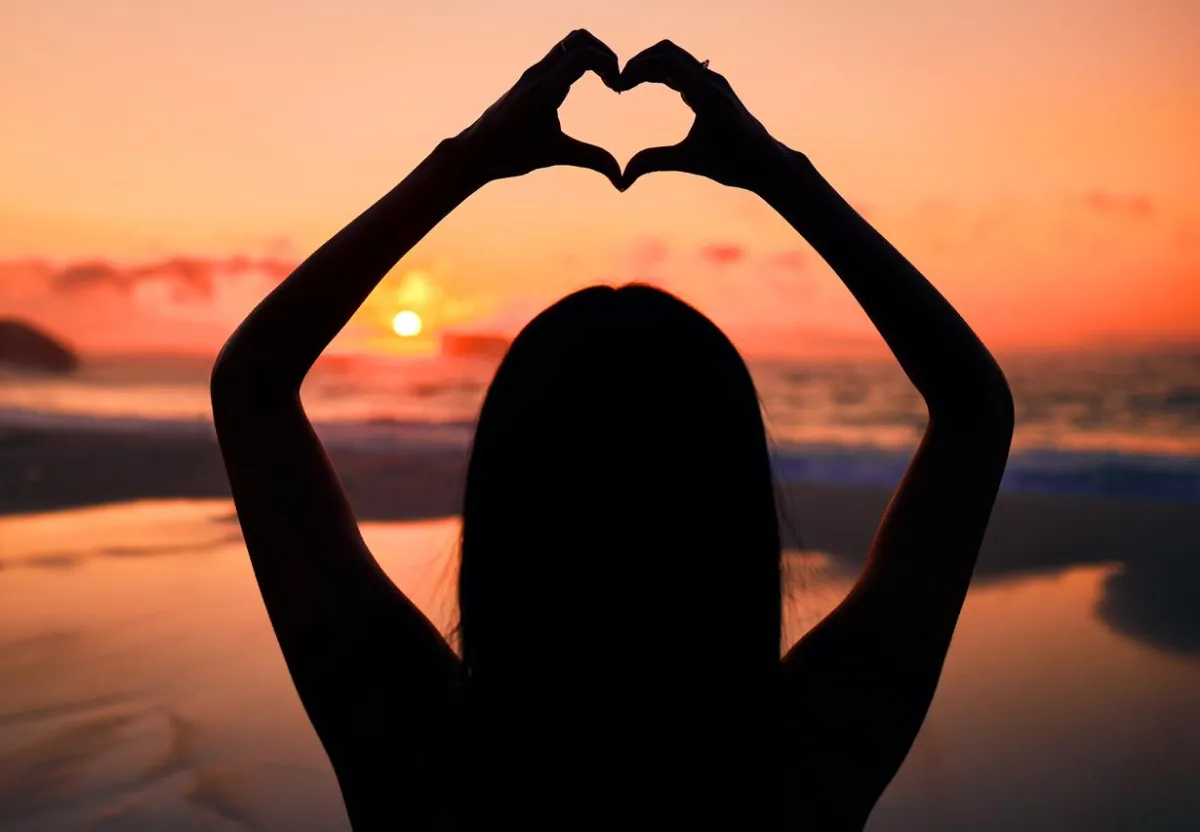 Blissful woman who is balanced and fulfilled