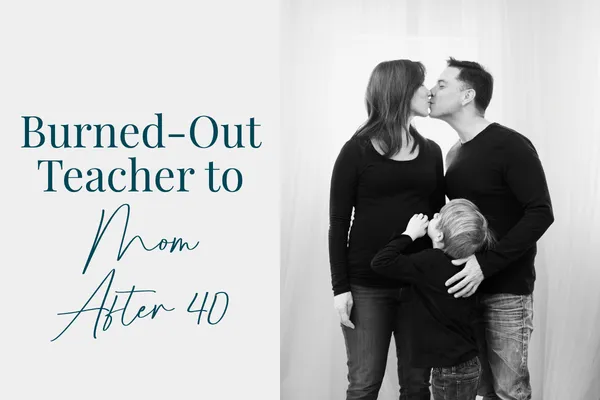 A pregnant Amanda, her partner, and her bonus son