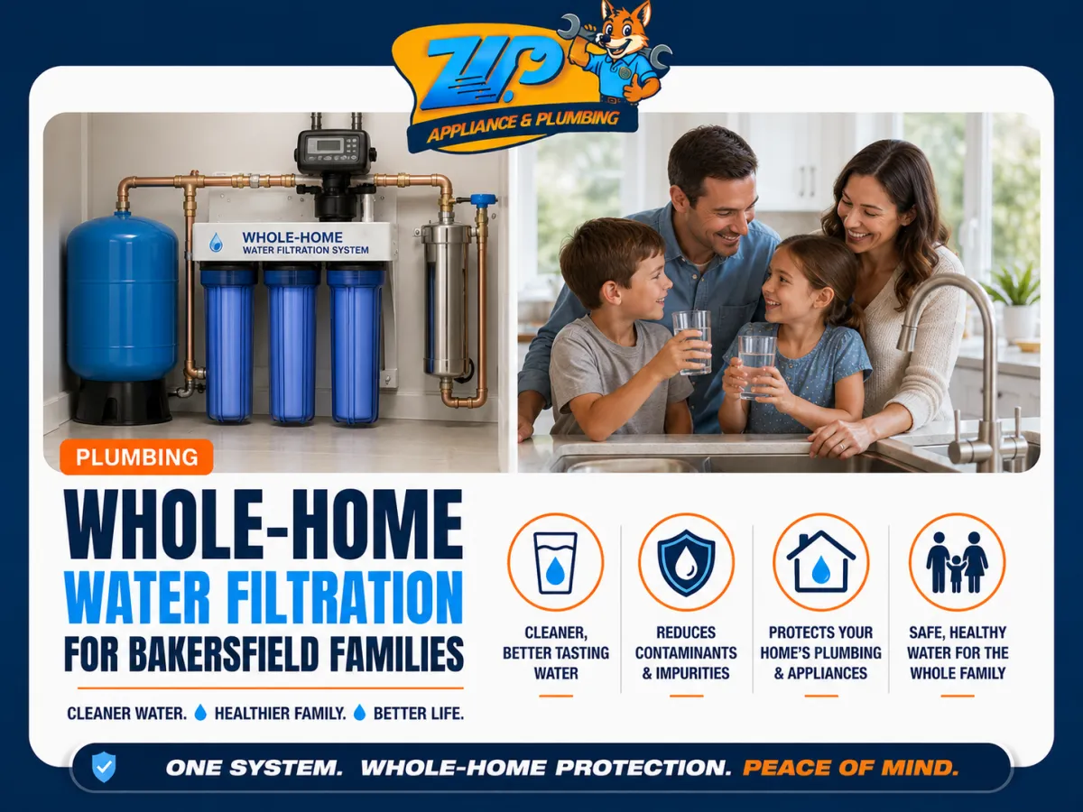 Bakersfield family discussing whole-home water filtration benefits