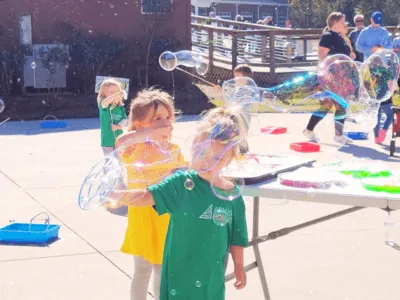 St. Louis Children's Party Bubble Play Party allows kids to create their own bubbles