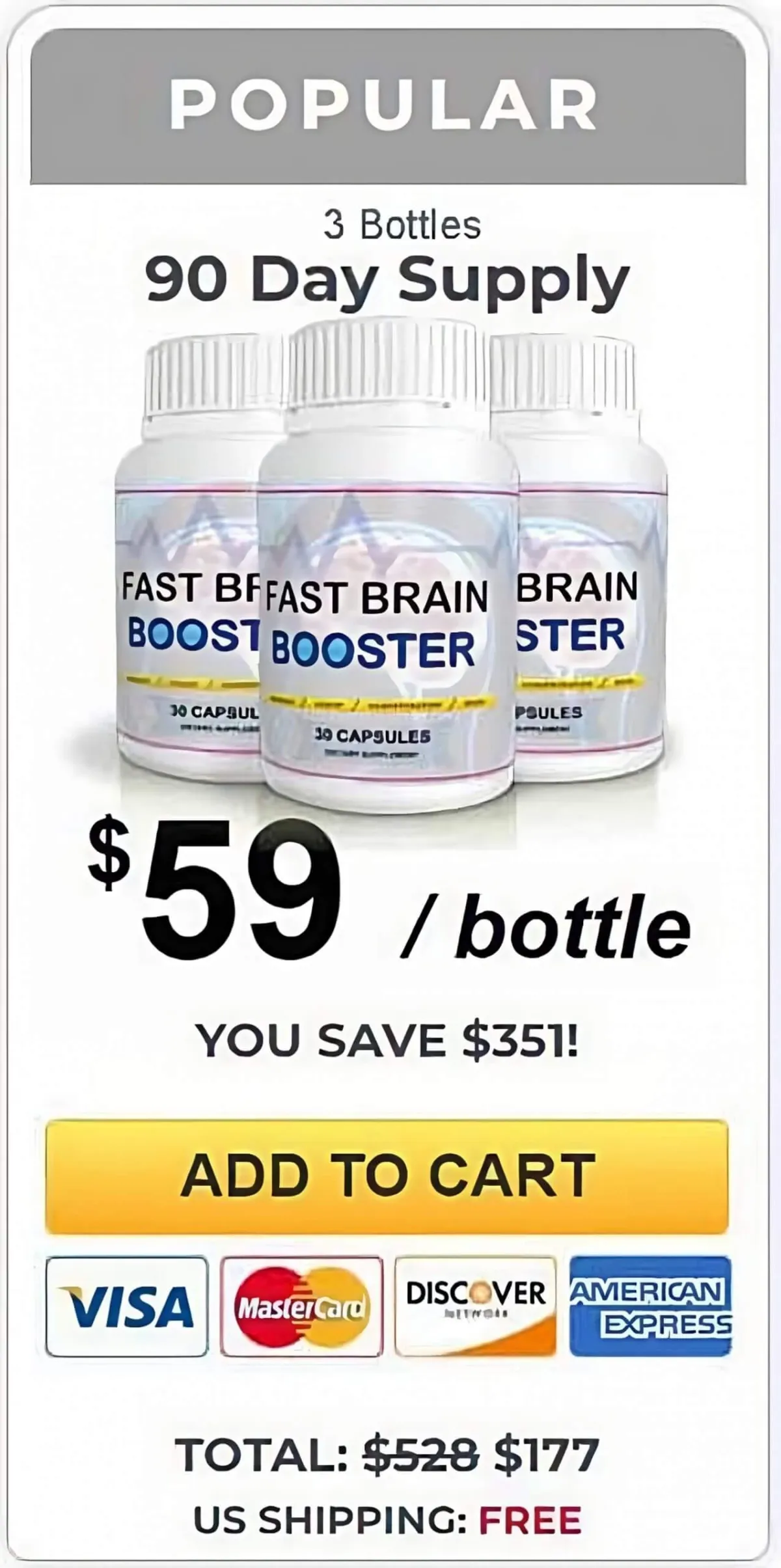 fast brain booster 3 bottles