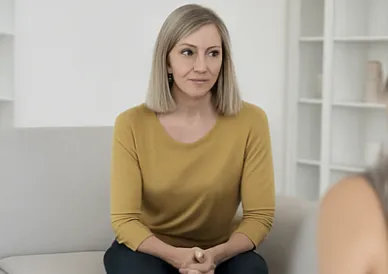 Woman receiving 1:1 menopause support