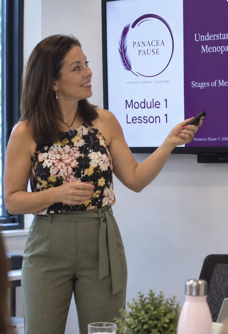 Trainer delivering menopause workshop