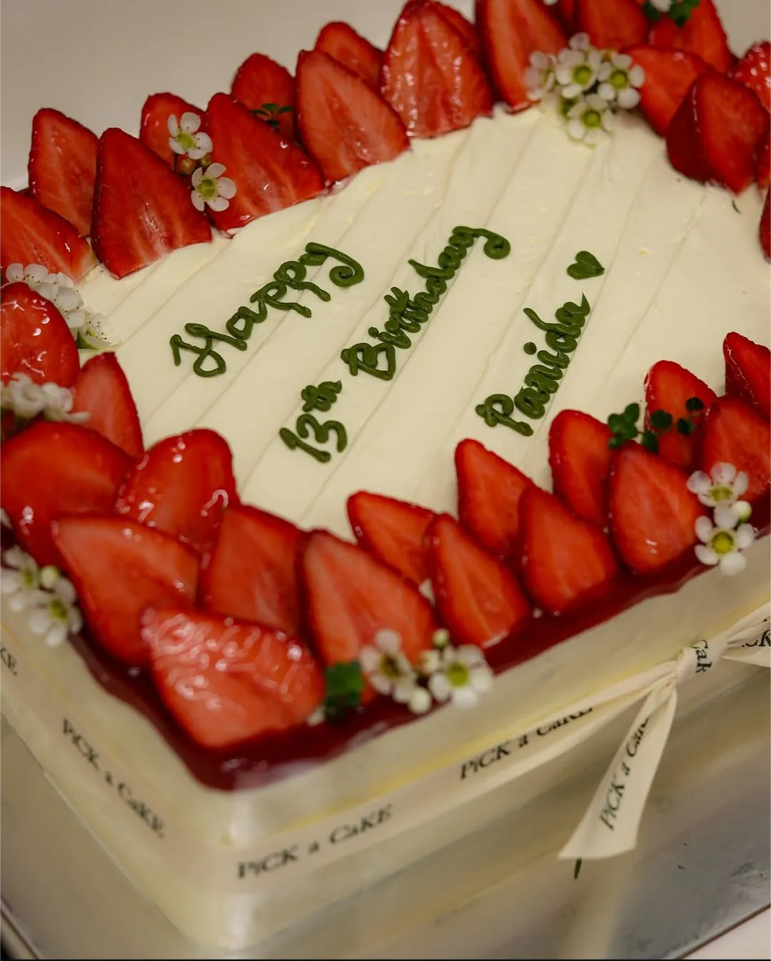 Birthday celebration with chiffon cake and candles