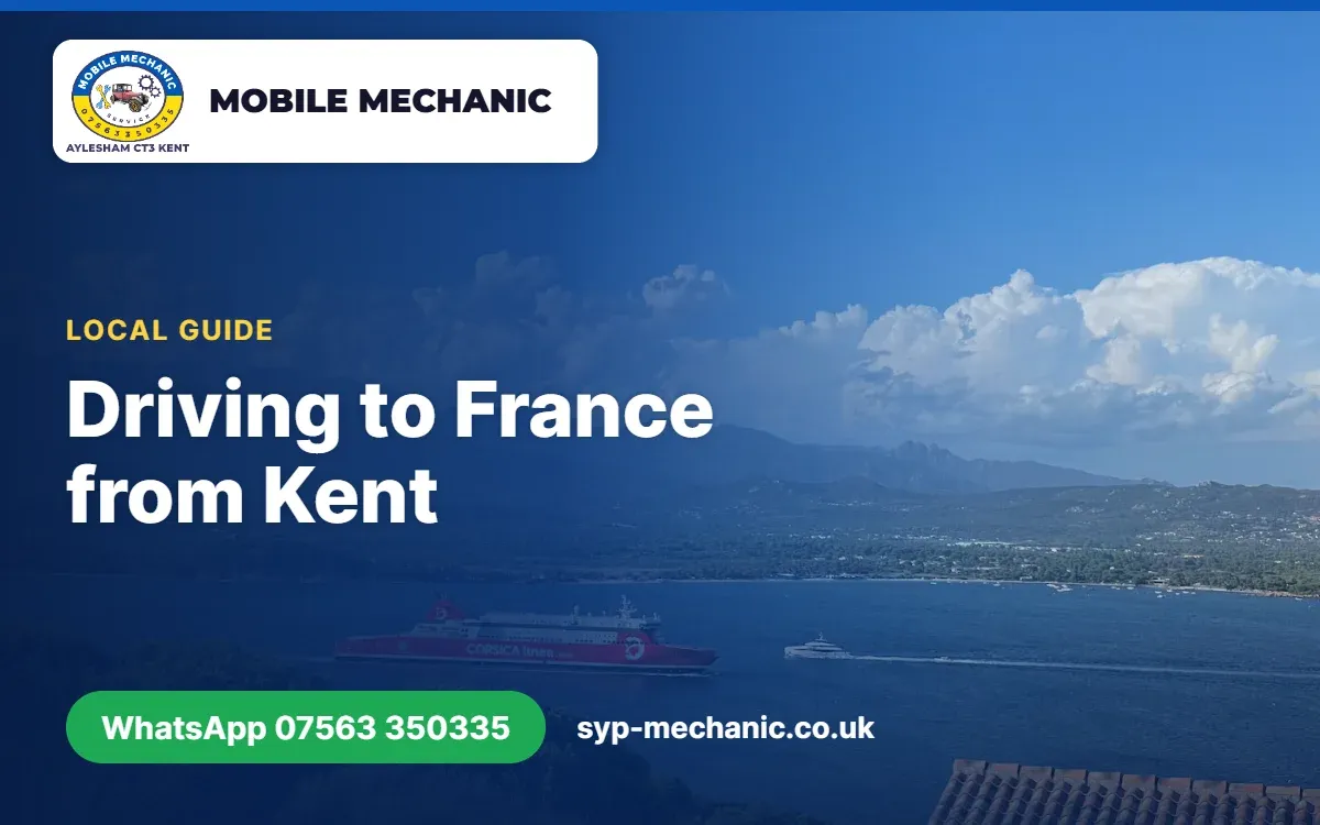 Car being checked on a driveway in Kent before driving to France via Dover or Folkestone