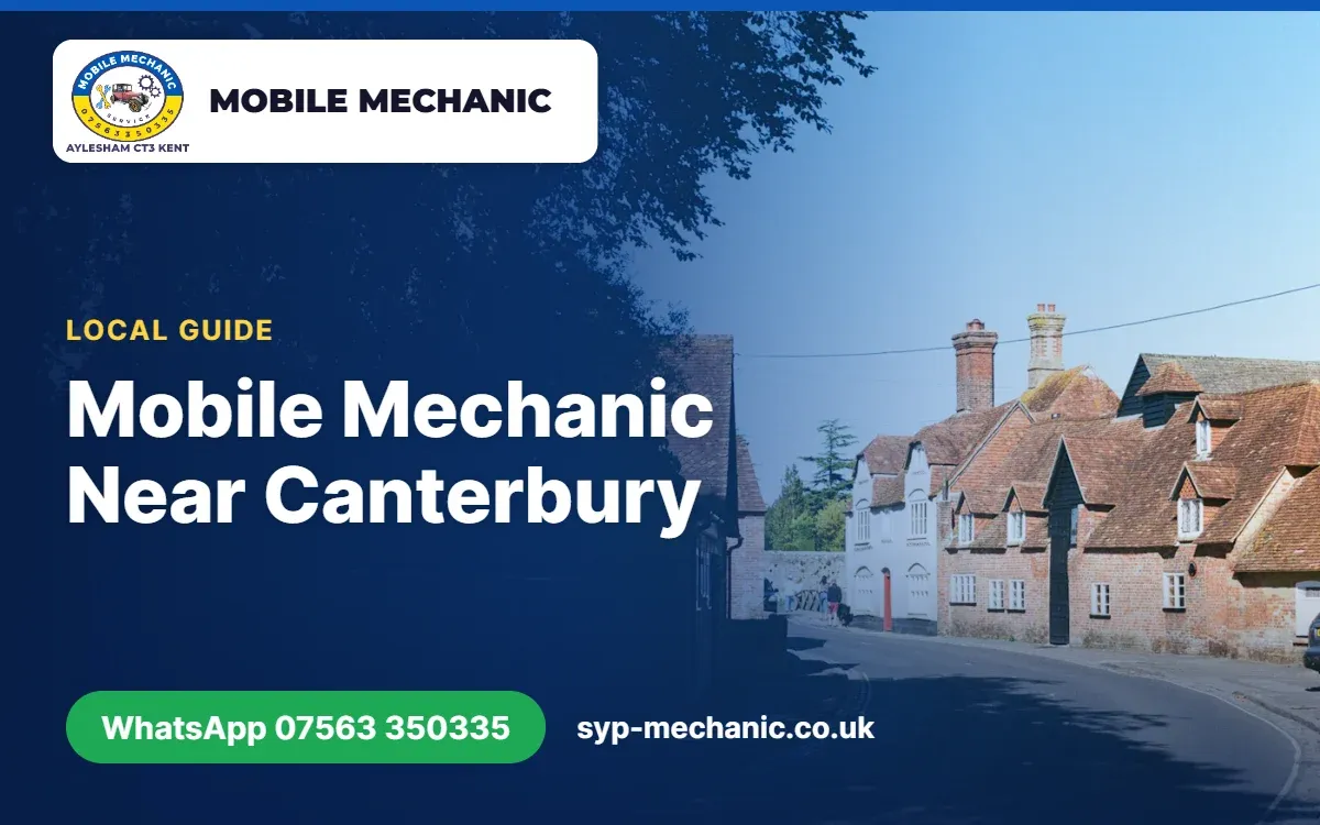 Mobile mechanic from Aylesham, Kent servicing a car on a village driveway near Canterbury