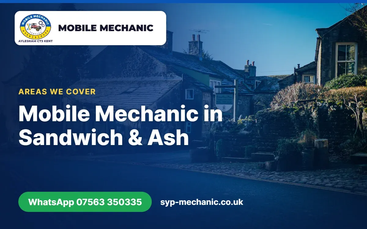 Quiet village street with traditional houses with the title Mobile Mechanic in Sandwich and Ash, SYP Mechanic Kent