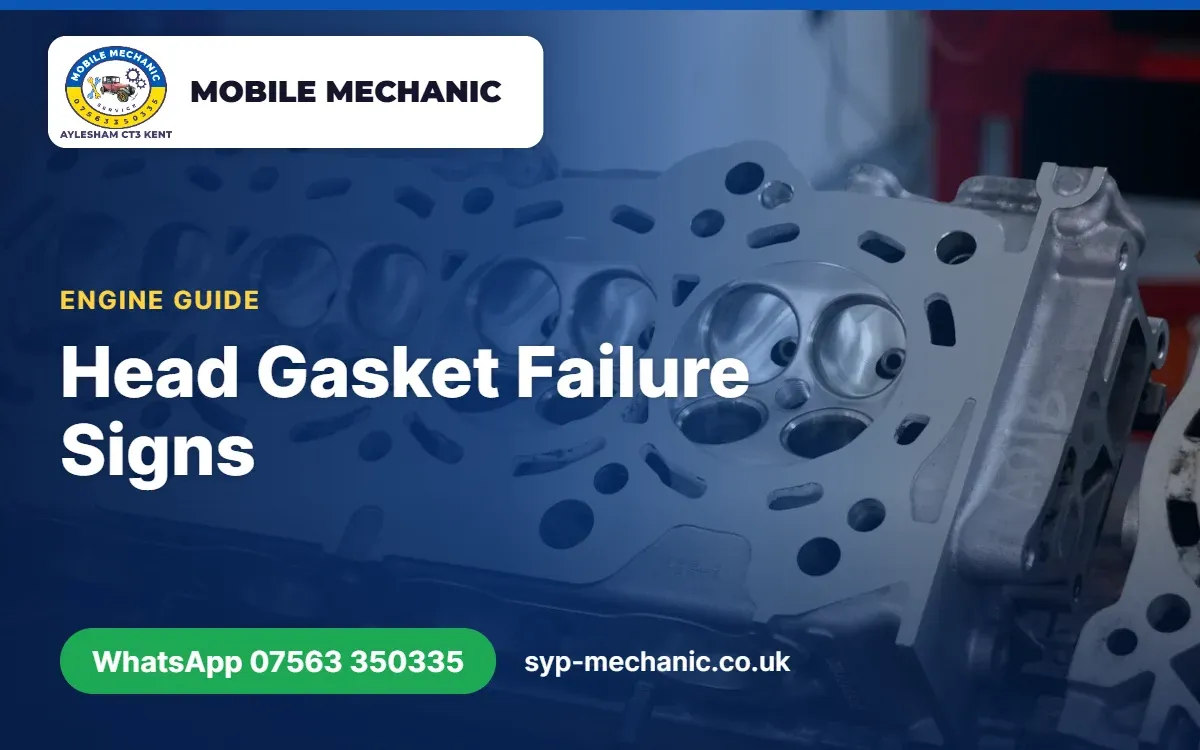Cylinder head and gasket on an engine block, mobile mechanic Kent head gasket testing
