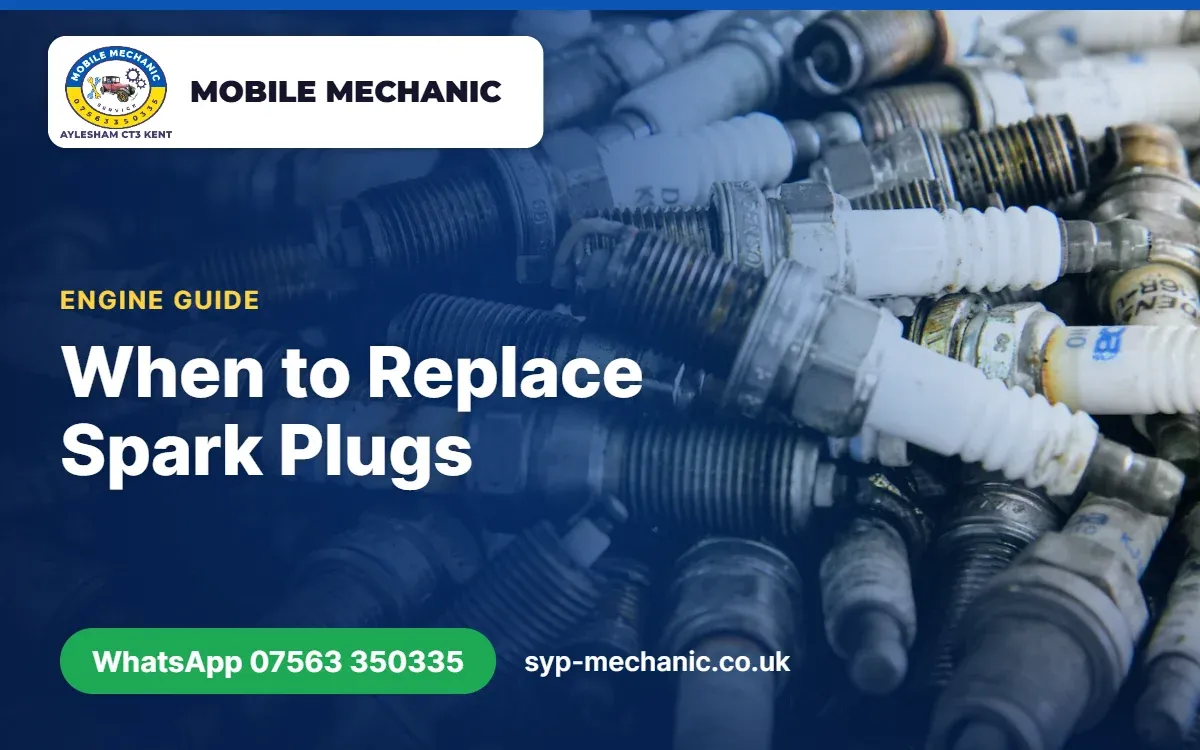 Worn spark plug removed from a petrol engine by a mobile mechanic in Kent
